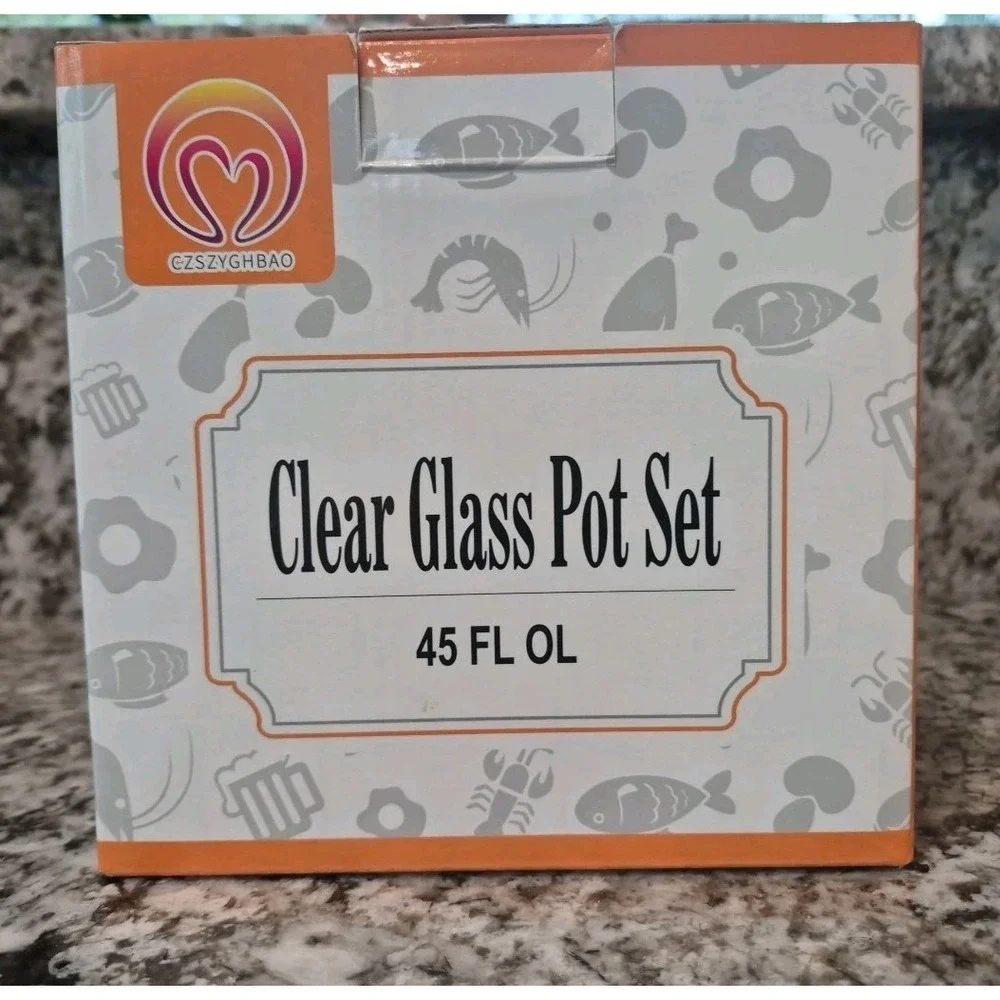 Clear Glass Pot Set for Cooking On Stove - 1.l/45 Fl‎ Oz Glass Cookware Simme...